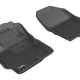 All-Weather Custom-Fit Floor Mats for Toyota Yaris Hatchback 2012-2018 with Non-Slip Backing - Black - 1st Row