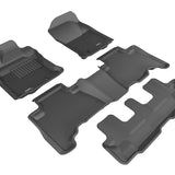 All-Weather Custom-Fit Floor Mats for Toyota 4Runner 2013-2024 with Non-Slip Backing - Black - 1st Row 2nd Row 3rd Row