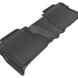 All-Weather Custom-Fit Floor Mats for Toyota Tundra Double Cab 2007-2013 with Non-Slip Backing - Black - 2nd Row