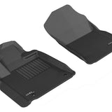 All-Weather Custom-Fit Floor Mats for Toyota Tundra Regular / Double / Crewmax / Sequoia 2012-2021 with Non-Slip Backing - Black - 1st Row