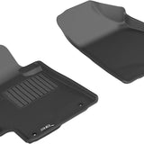 All-Weather Custom-Fit Floor Mats for Toyota Highlander Gas 2008-2013 with Non-Slip Backing - Black - 1st Row