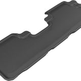 All-Weather Custom-Fit Floor Mats for Toyota Highlander Gas/Hybrid 2008-2013 with Non-Slip Backing - Black - 2nd Row