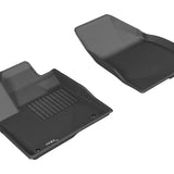 All-Weather Custom-Fit Floor Mats for Toyota Highlander 2014-2019 with Non-Slip Backing - Black - 1st Row