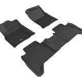 All-Weather Custom-Fit Floor Mats for Toyota Tacoma Double Cab 2016-2017 with Non-Slip Backing - Black - 1st Row 2nd Row