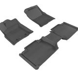 All-Weather Custom-Fit Floor Mats for Toyota Tacoma Access Cab 2016-2017 with Non-Slip Backing - Black - 1st Row 2nd Row