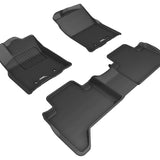 All-Weather Custom-Fit Floor Mats for Toyota Tacoma Double Cab 2018-2023 with Non-Slip Backing - Black - 1st Row 2nd Row