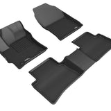 All-Weather Custom-Fit Floor Mats for Toyota Corolla Sedan 2020-2025 with Non-Slip Backing - Black - 1st Row 2nd Row