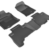 All-Weather Custom-Fit Floor Mats for Toyota 4Runner 2010-2012 with Non-Slip Backing - Black - 1st Row 2nd Row