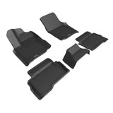All-Weather Custom-Fit Floor Mats for Toyota Tacoma Hybrid Double Cab 2024-2024 with Non-Slip Backing - Black - 1st Row 2nd Row