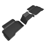 All-Weather Custom-Fit Floor Mats for Toyota Tacoma Hybrid Double Cab 2024-2024 with Non-Slip Backing - Black - 2nd Row
