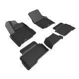 All-Weather Custom-Fit Floor Mats for Toyota Tacoma Gas Double Cab 2024-2024 with Non-Slip Backing - Black - 1st Row 2nd Row