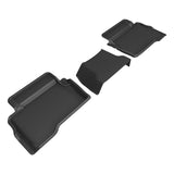 All-Weather Custom-Fit Floor Mats for Toyota Tacoma Gas Double Cab 2024-2024 with Non-Slip Backing - Black - 2nd Row