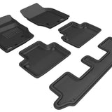 All-Weather Custom-Fit Floor Mats for Volvo Xc90 2003-2014 with Non-Slip Backing - Black - 1st Row 2nd Row 3rd Row