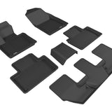 All-Weather Custom-Fit Floor Mats for Volvo Xc90 (T5/B5) / Xc90 (T6/B6) 2015-2025 with Non-Slip Backing - Black - 1st Row 2nd Row 3rd Row
