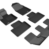 All-Weather Custom-Fit Floor Mats for Volvo Xc90 T8 Twin Engine 2015-2025 with Non-Slip Backing - Black - 1st Row 2nd Row 3rd Row