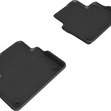 All-Weather Custom-Fit Floor Mats for Volvo S60 / V60 / V60 Cross Country 2019-2025 with Non-Slip Backing - Black - 2nd Row