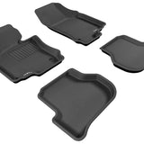 All-Weather Custom-Fit Floor Mats for Volkswagen Jetta 2005-2010 with Non-Slip Backing - Black - 1st Row 2nd Row