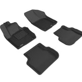 All-Weather Custom-Fit Floor Mats for Volkswagen Jetta Sedan 2011-2018 with Non-Slip Backing - Black - 1st Row 2nd Row