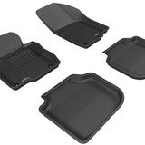 All-Weather Custom-Fit Floor Mats for Volkswagen Passat 2012-2019 with Non-Slip Backing - Black - 1st Row 2nd Row