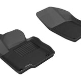All-Weather Custom-Fit Floor Mats for Volkswagen Passat 2012-2019 with Non-Slip Backing - Black - 1st Row