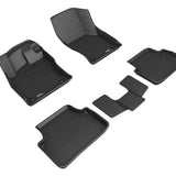 All-Weather Custom-Fit Floor Mats for Volkswagen Jetta 2019-2025 with Non-Slip Backing - Black - 1st Row 2nd Row