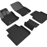 All-Weather Custom-Fit Floor Mats for Volkswagen Tiguan 2018-2024 with Non-Slip Backing - Black - 1st Row 2nd Row