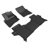 All-Weather Custom-Fit Floor Mats for Land Rover Defender 90 2020-2025 with Non-Slip Backing - Black - 1st Row 2nd Row