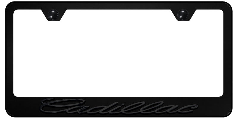 Cadillac OEM Stainless Steel Frame - Black on Black