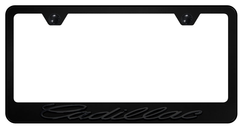Cadillac OEM Stainless Steel Frame - Black on Black