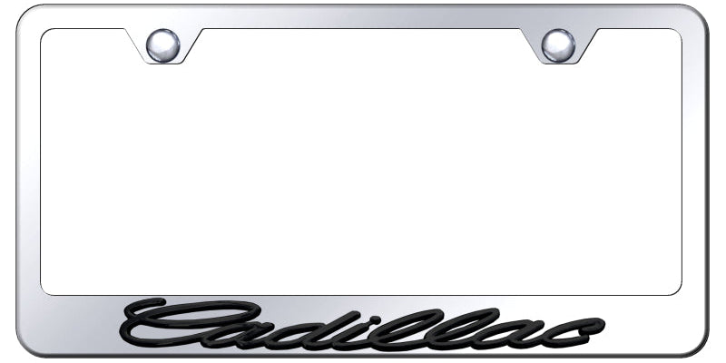 Cadillac OEM Stainless Steel Frame - Black on Mirrored