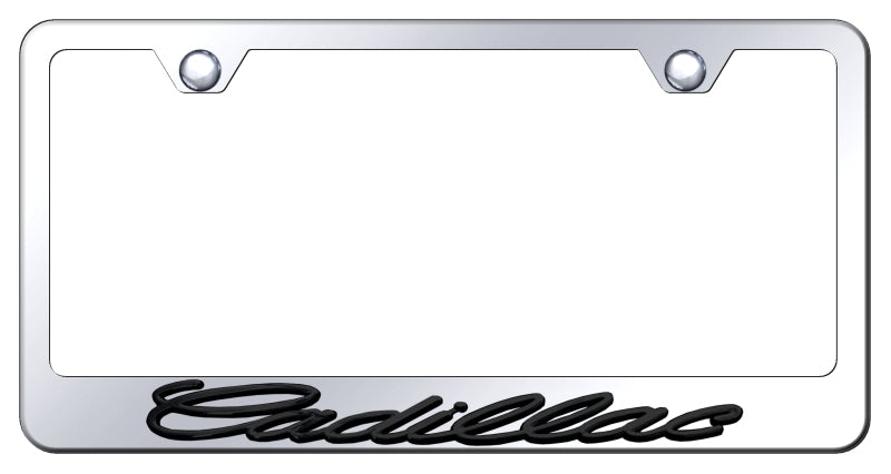 Cadillac OEM Stainless Steel Frame - Black on Mirrored