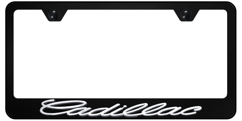 Cadillac OEM Stainless Steel Frame - Chrome on Black