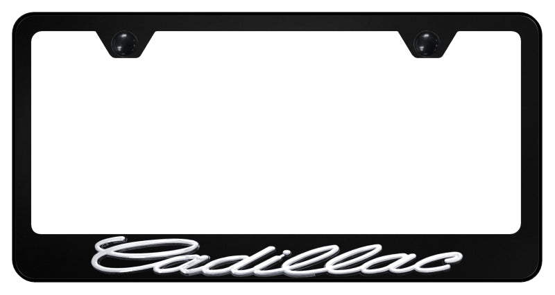 Cadillac OEM Stainless Steel Frame - Chrome on Black