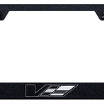 Cadillac V Logo Stainless Steel Frame - Etched Rugged Black