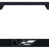 Cadillac V Logo Stainless Steel Frame - Etched Rugged Black