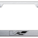 Cadillac V Logo Stainless Steel Frame - Laser Etched Brushed