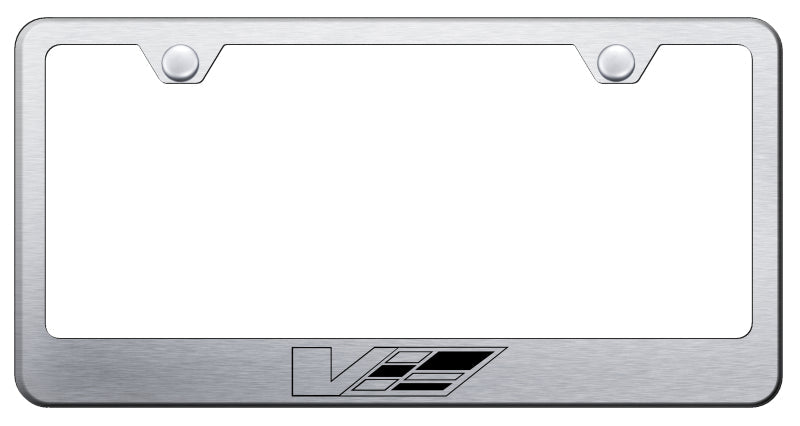 Cadillac V Logo Stainless Steel Frame - Laser Etched Brushed