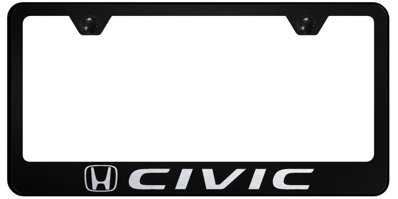 Civic Stainless Steel Frame - Laser Etched Black