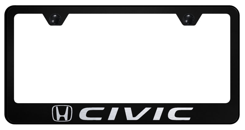 Civic Stainless Steel Frame - Laser Etched Black