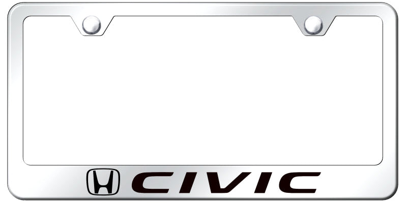 Civic Stainless Steel Frame - Laser Etched Mirrored