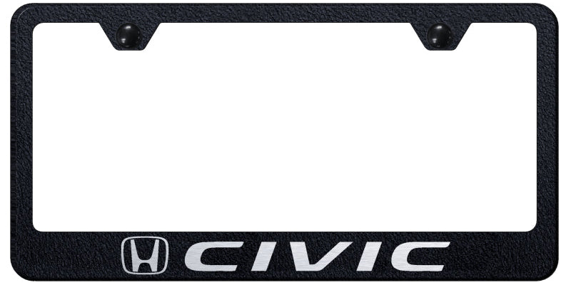 Civic Stainless Steel Frame - Laser Etched Rugged Black