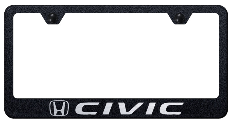 Civic Stainless Steel Frame - Laser Etched Rugged Black