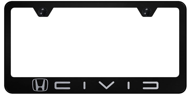 Civic (Reverse C) Stainless Steel Frame - Laser Etched Black