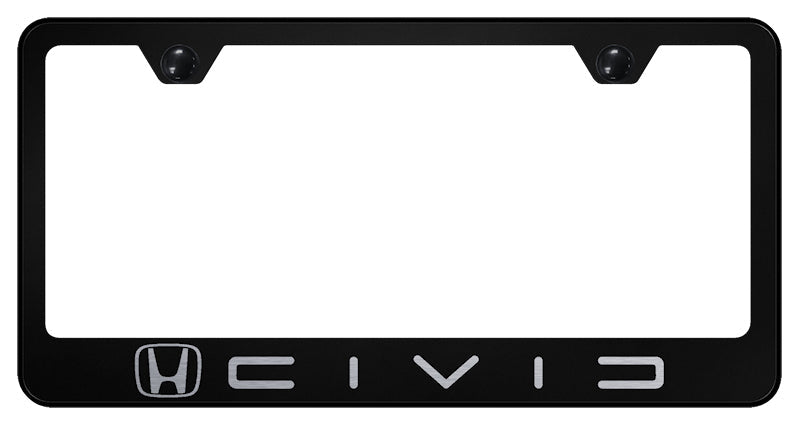 Civic (Reverse C) Stainless Steel Frame - Laser Etched Black