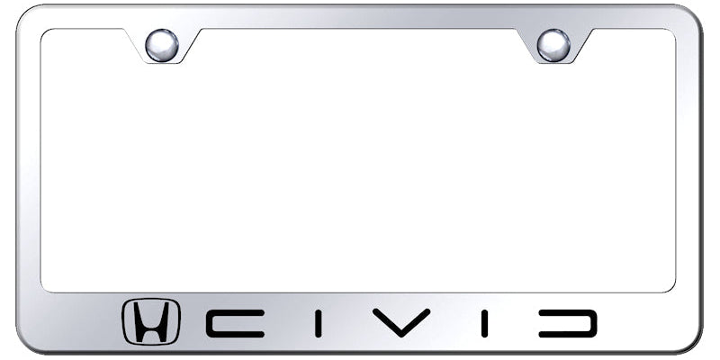 Civic (Reverse C) Stainless Steel Frame - Etched Mirrored