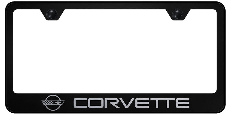 Corvette C4 Stainless Steel Frame - Laser Etched Black