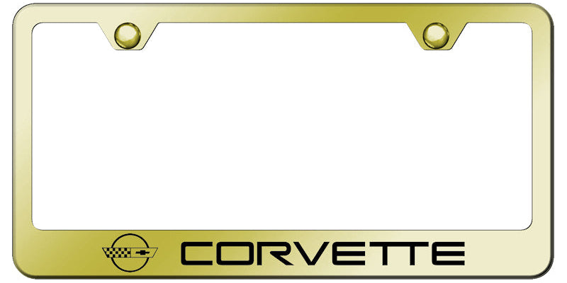 Corvette C4 Stainless Steel Frame - Laser Etched Gold