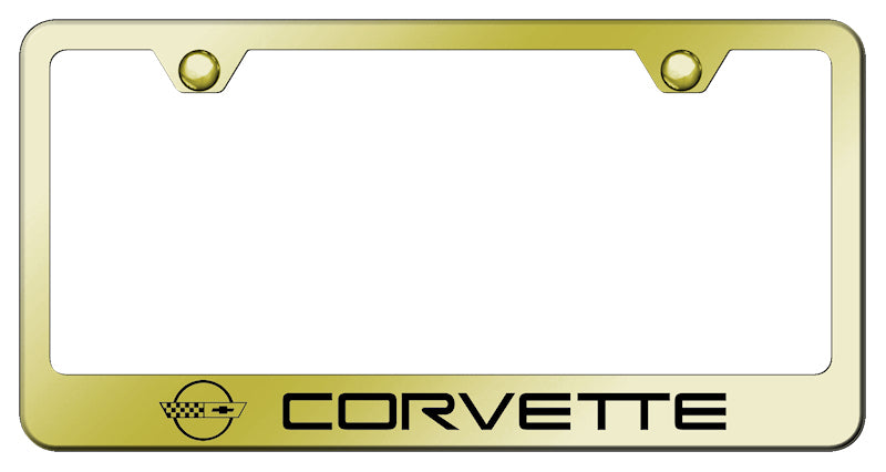 Corvette C4 Stainless Steel Frame - Laser Etched Gold