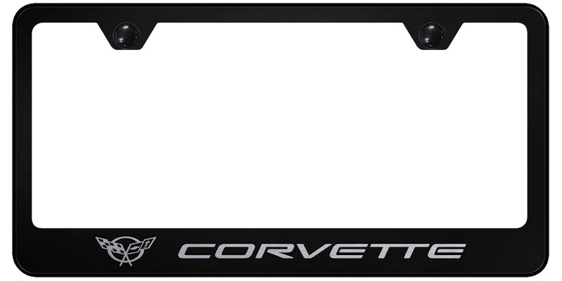 Corvette C5 Stainless Steel Frame - Laser Etched Black