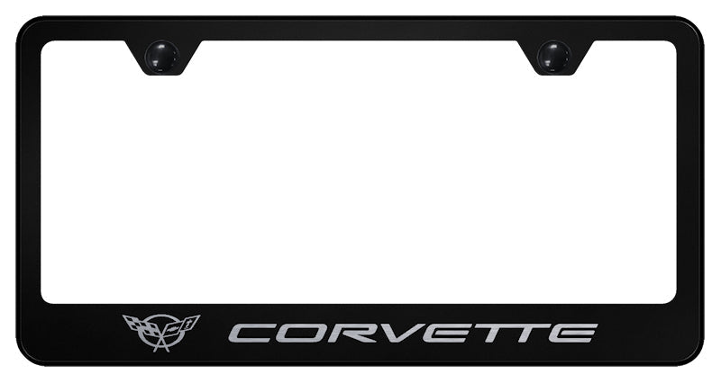 Corvette C5 Stainless Steel Frame - Laser Etched Black